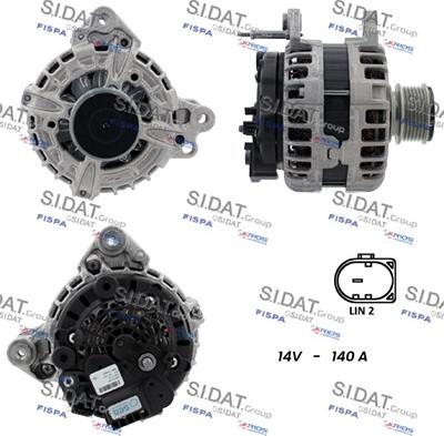 Sidat A12BH0870 - Генератор autospares.lv