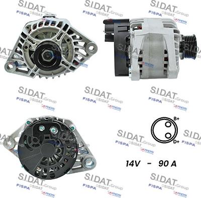 Sidat A12BH0341A2 - Генератор autospares.lv