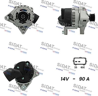 Sidat A12BH0382A2 - Генератор autospares.lv