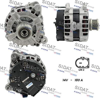 Sidat A12BH0256 - Генератор autospares.lv