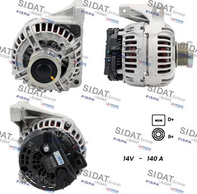 Sidat A12BH0202 - Генератор autospares.lv