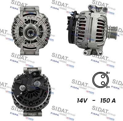 Sidat A12BH0270A2 - Генератор autospares.lv