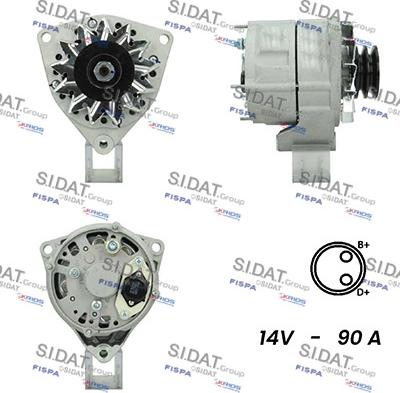 Sidat A12BH1087A2 - Генератор autospares.lv