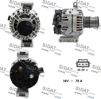 Sidat A12BH1153A2 - Генератор autospares.lv