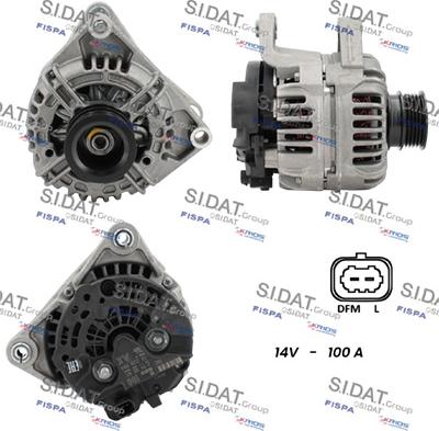 Sidat A12BH1162 - Генератор autospares.lv