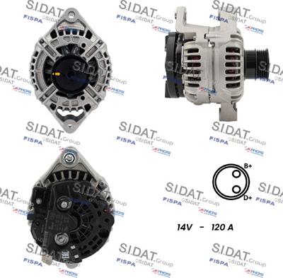 Sidat A12BH1254 - Генератор autospares.lv