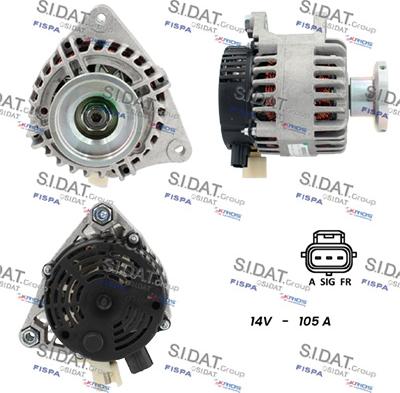 Sidat A12DE0427 - Генератор autospares.lv