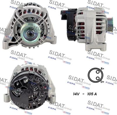 Sidat A12DE0007 - Генератор autospares.lv