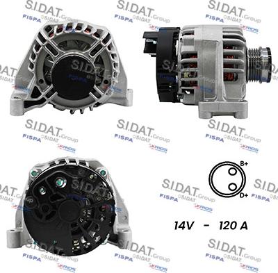 Sidat A12DE0192A2 - Генератор autospares.lv