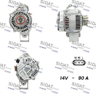 Sidat A12DE0175A2 - Генератор autospares.lv