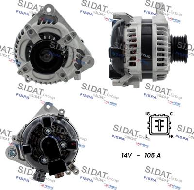 Sidat A12DE1214A2 - Генератор autospares.lv