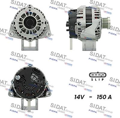 Sidat A12DR0446A2 - Генератор autospares.lv