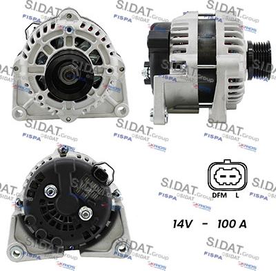 Sidat A12DR0643A2 - Генератор autospares.lv