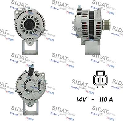 Sidat A12HT0368A2 - Генератор autospares.lv