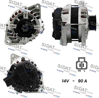 Sidat A12HY0166 - Генератор autospares.lv