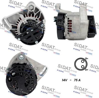 Sidat A12MA1136A2 - Генератор autospares.lv