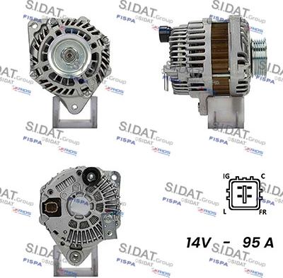 Sidat A12MH0626A2 - Генератор autospares.lv