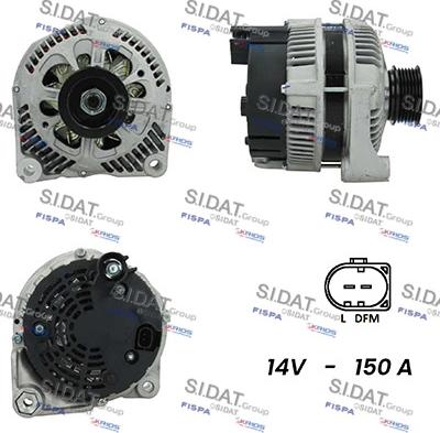 Sidat A12VA0507 - Генератор autospares.lv