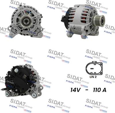 Sidat A12VA0534 - Генератор autospares.lv