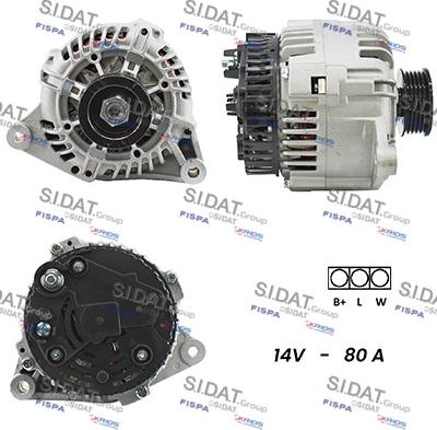 Sidat A12VA0520A2 - Генератор autospares.lv