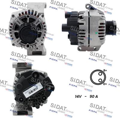 Sidat A12VA0001 - Генератор autospares.lv