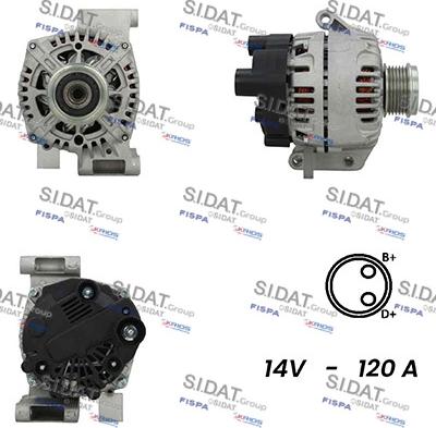 Sidat A12VA0139A2 - Генератор autospares.lv