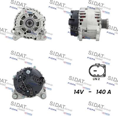 Sidat A12VA0864 - Генератор autospares.lv