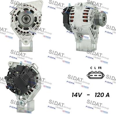 Sidat A12VA0821 - Генератор autospares.lv