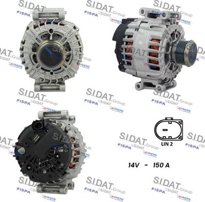 Sidat A12VA0748 - Генератор autospares.lv