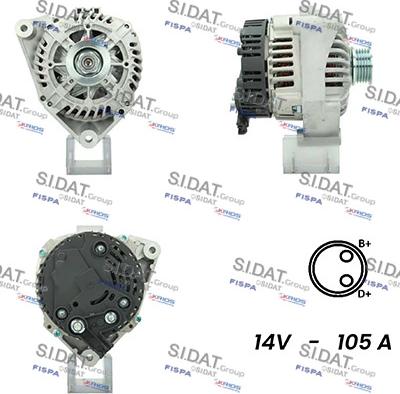 Sidat A12VA0764A2 - Генератор autospares.lv