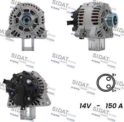 Sidat A12VA1017A2 - Генератор autospares.lv