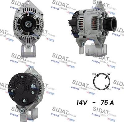 Sidat A12VA1022A2 - Генератор autospares.lv