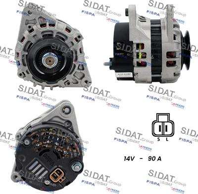 Sidat A12VA1180 - Генератор autospares.lv