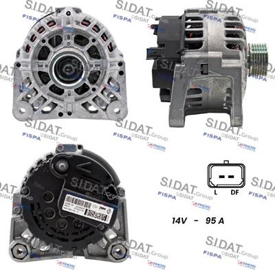 Sidat A12VA1246 - Генератор autospares.lv