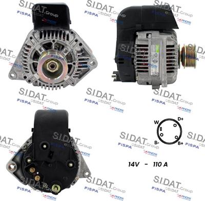 Sidat A12VA1241 - Генератор autospares.lv