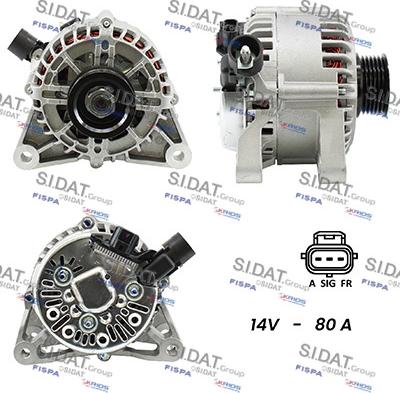 Sidat A12VS0152A2 - Генератор autospares.lv