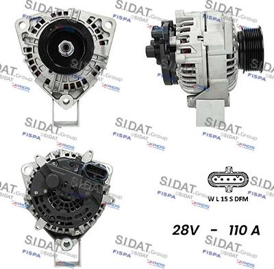 Sidat A24BH0099AS - Генератор autospares.lv