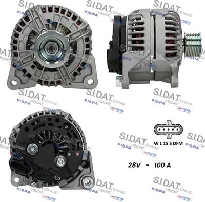 Sidat A24BH0096 - Генератор autospares.lv