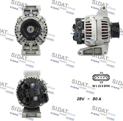 Sidat A24BH0150 - Генератор autospares.lv