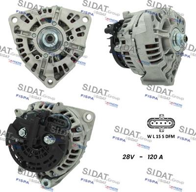 Sidat A24BH0122 - Генератор autospares.lv