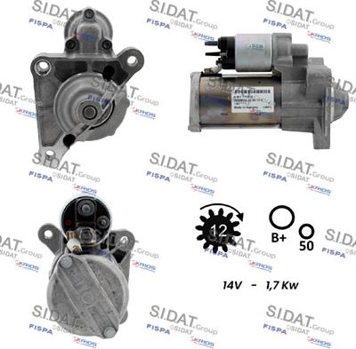 Sidat S12BH0936 - Стартер autospares.lv