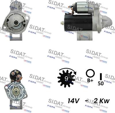 Sidat S12BH0496A2 - Стартер autospares.lv