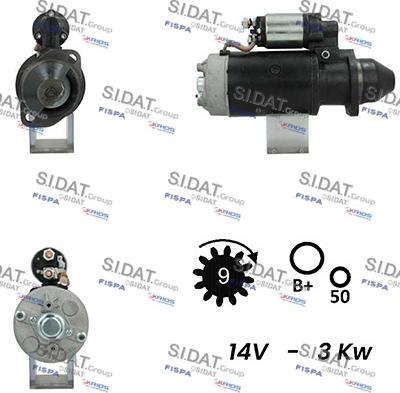 Sidat S12BH0493A2 - Стартер autospares.lv