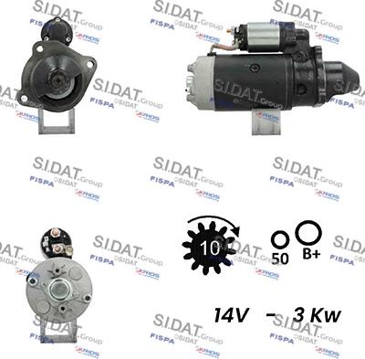 Sidat S12BH0492A2 - Стартер autospares.lv