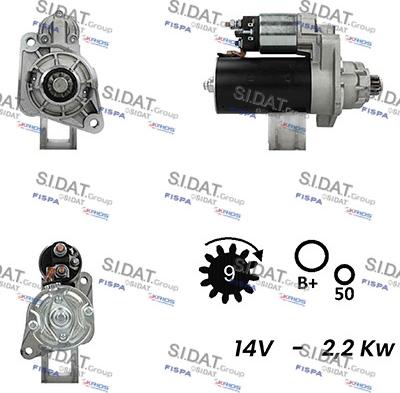 Sidat S12BH0444A2 - Стартер autospares.lv