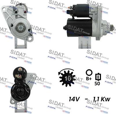 Sidat S12BH0441A2 - Стартер autospares.lv