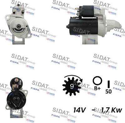 Sidat S12BH0459A2 - Стартер autospares.lv