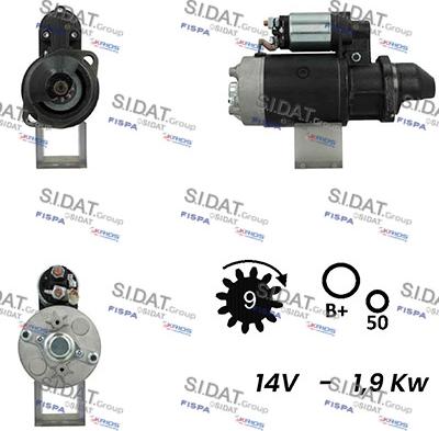 Sidat S12BH0467A2 - Стартер autospares.lv