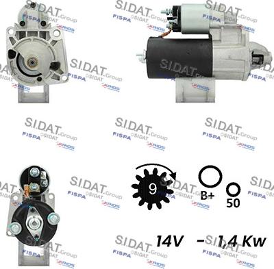 Sidat S12BH0400A2 - Стартер autospares.lv