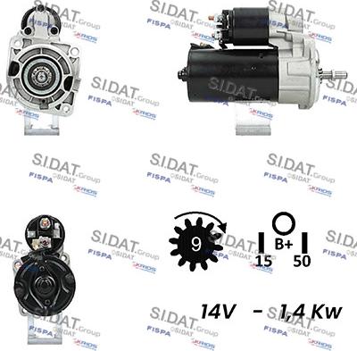 Sidat S12BH0439A2 - Стартер autospares.lv